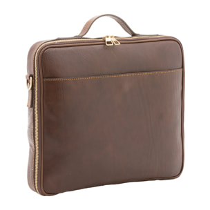 Borsa a mano  unisex In Vera pelle Made in Italy 38x32x6 cm