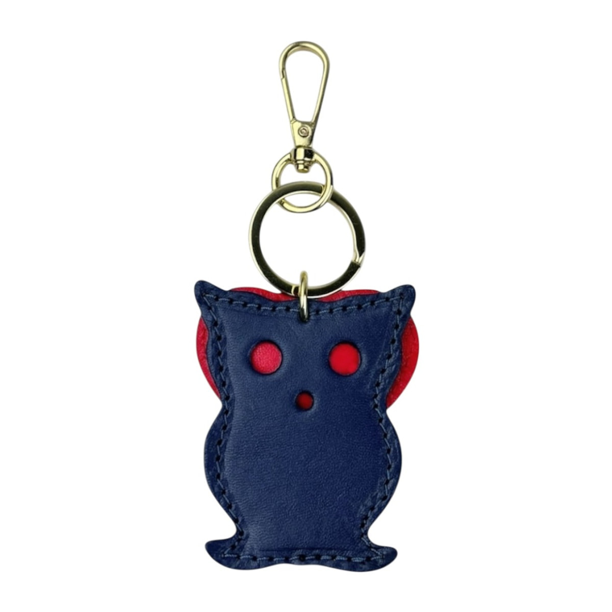 Llavero de corazón rojo Cheval Firenze con búho azul