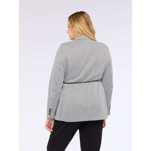 Fiorella Rubino - Blazer de pata de gallo con cinturón - Negro