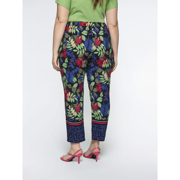 Fiorella Rubino - Pantalones estampados de viscosa ECOVERO™ - Azul