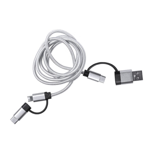 Cavo caricabatterie con connessione micro USB, tipo C e Lightning 5 V CC 2,4 A