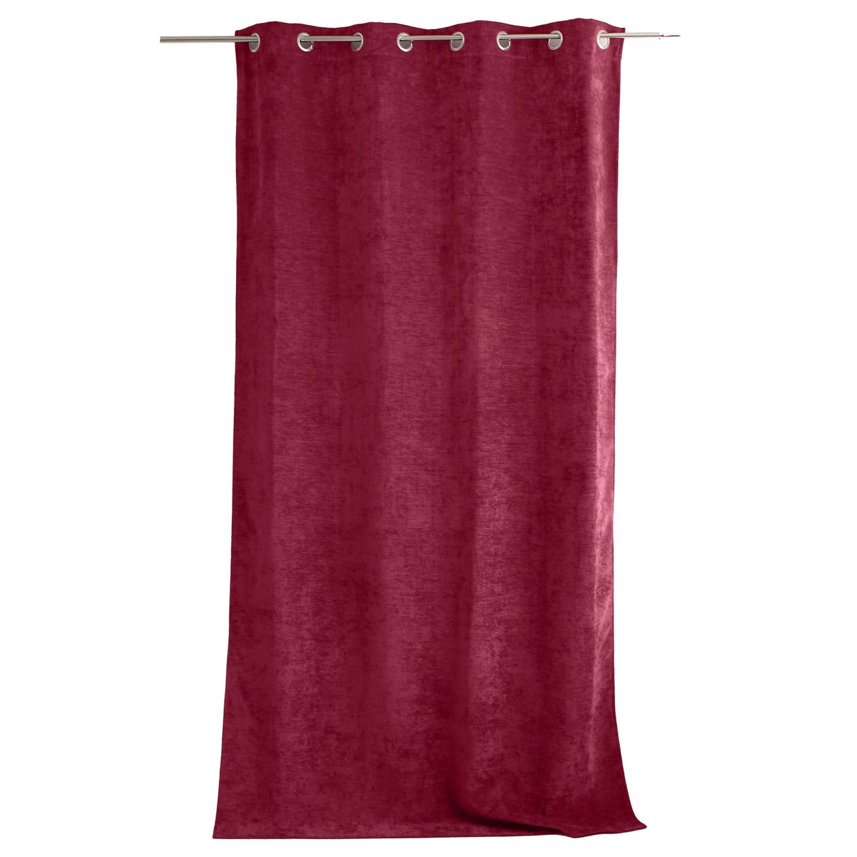 Rideau thermique en velours doublé polaire - Rouge foncé
