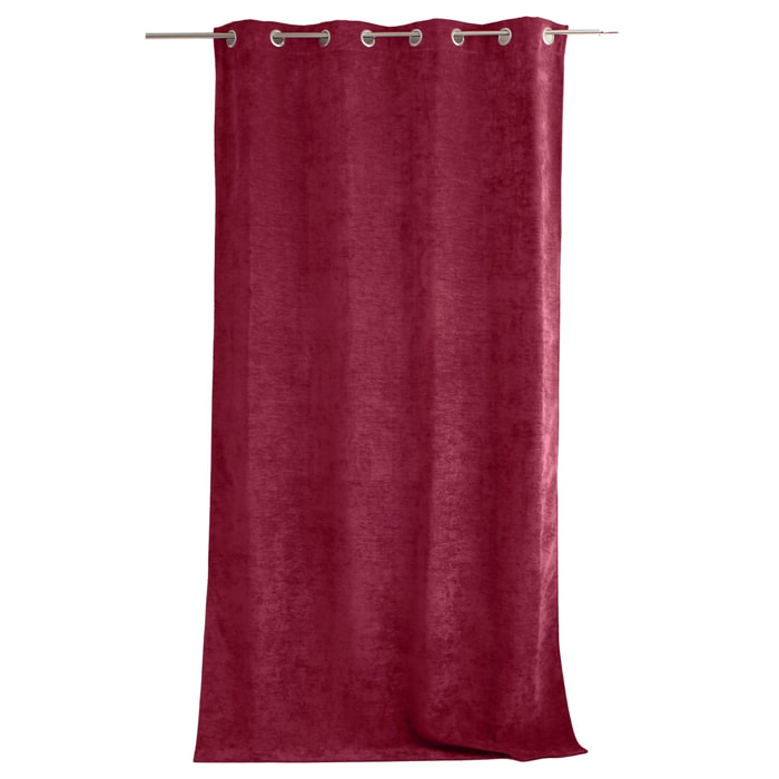 Rideau thermique en velours doublé polaire - Rouge foncé