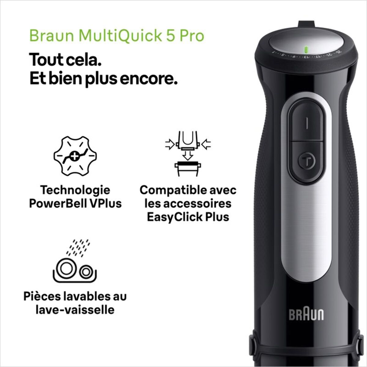 Mixeur pro BRAUN plongeant MultiQuick 5 Pro MQ55001M