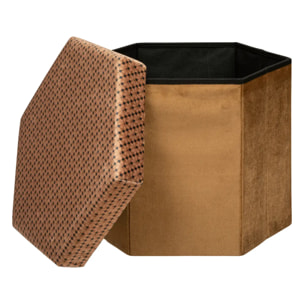 Pouf pliant hexagonal "Jiling" en velours 40x38cm