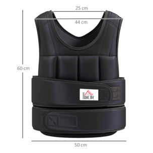 Gilet lesté réglable veste lestée 10 Kg max. poids amovibles entrainement musculation exercice boxe oxford noir