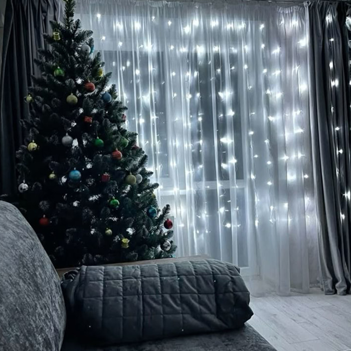 guirnalda con 80 luces led blanco con cable transparente