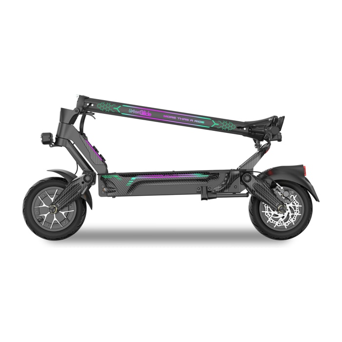 Frein à disque hydraulique – Autonomie Max 100 km – Poids 33,5Kg – Batterie 52V/20Ah – Pneu 11'' Tubeless – Trottinette Électrique