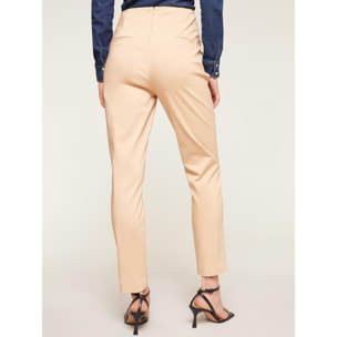 Motivi - Pantalones skinny con detalle lateral de botones - Beige