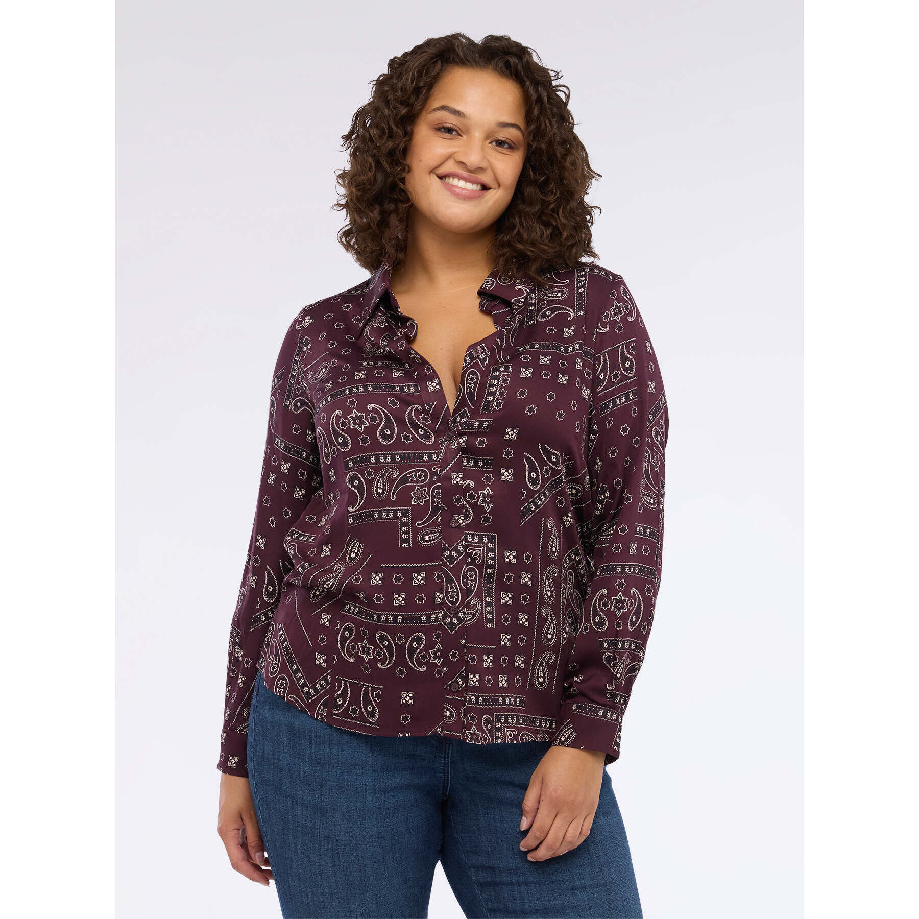 Fiorella Rubino - Camicia stampa bandana in mussola - Bordeaux