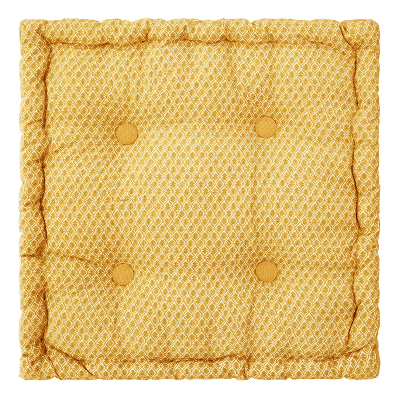 Coussin de sol "Otto" - coton - jaune moutarde 40x40 cm