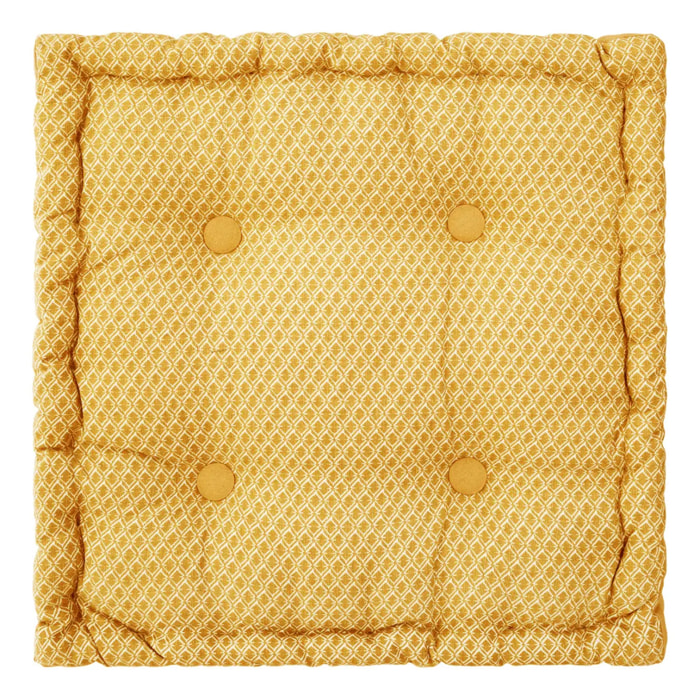 Coussin de sol "Otto" - coton - jaune moutarde 40x40 cm