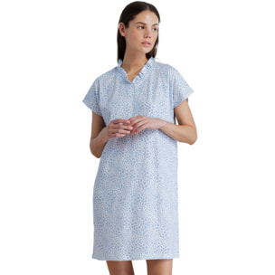 Camicia da notte donna in cotone con collo quattro bottoni articolo violet Noidinotte