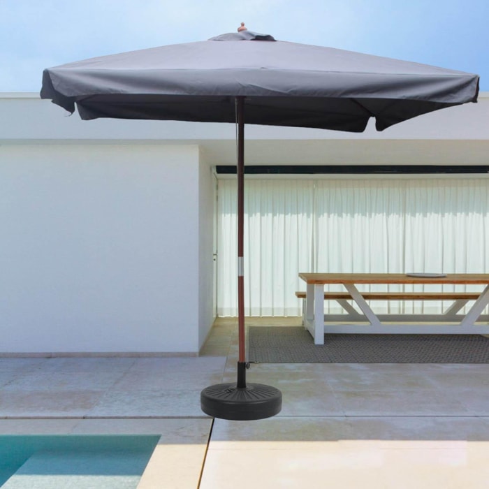 Parasol carré en bois 3 x 3 m gris ULFI