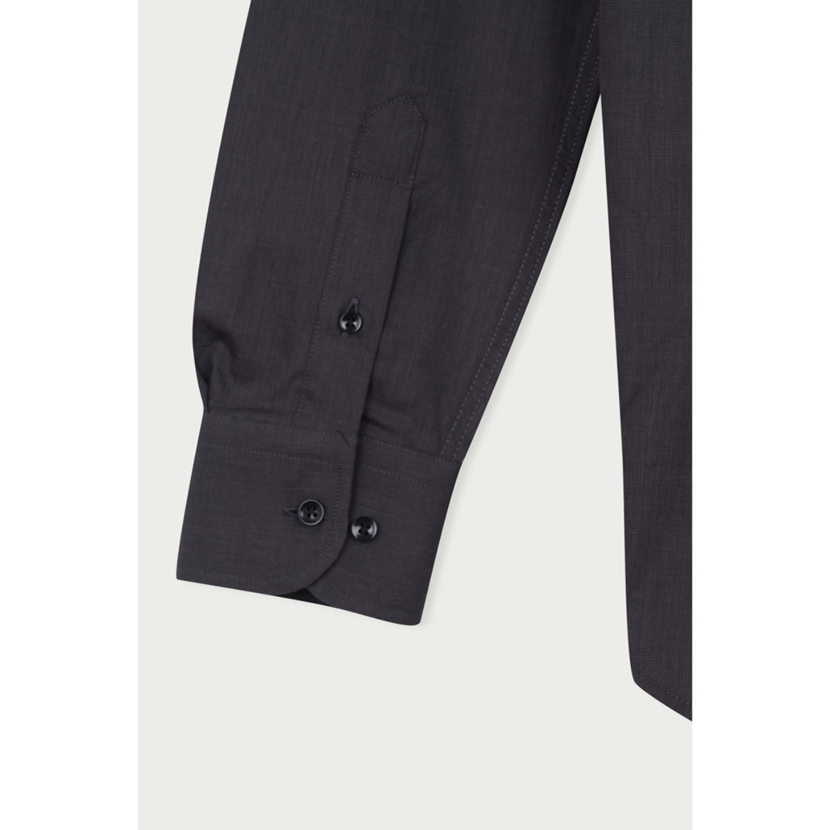 Camicia Uomo 1 Bottone Francese Slim Cotone Unito Grigio Scuro