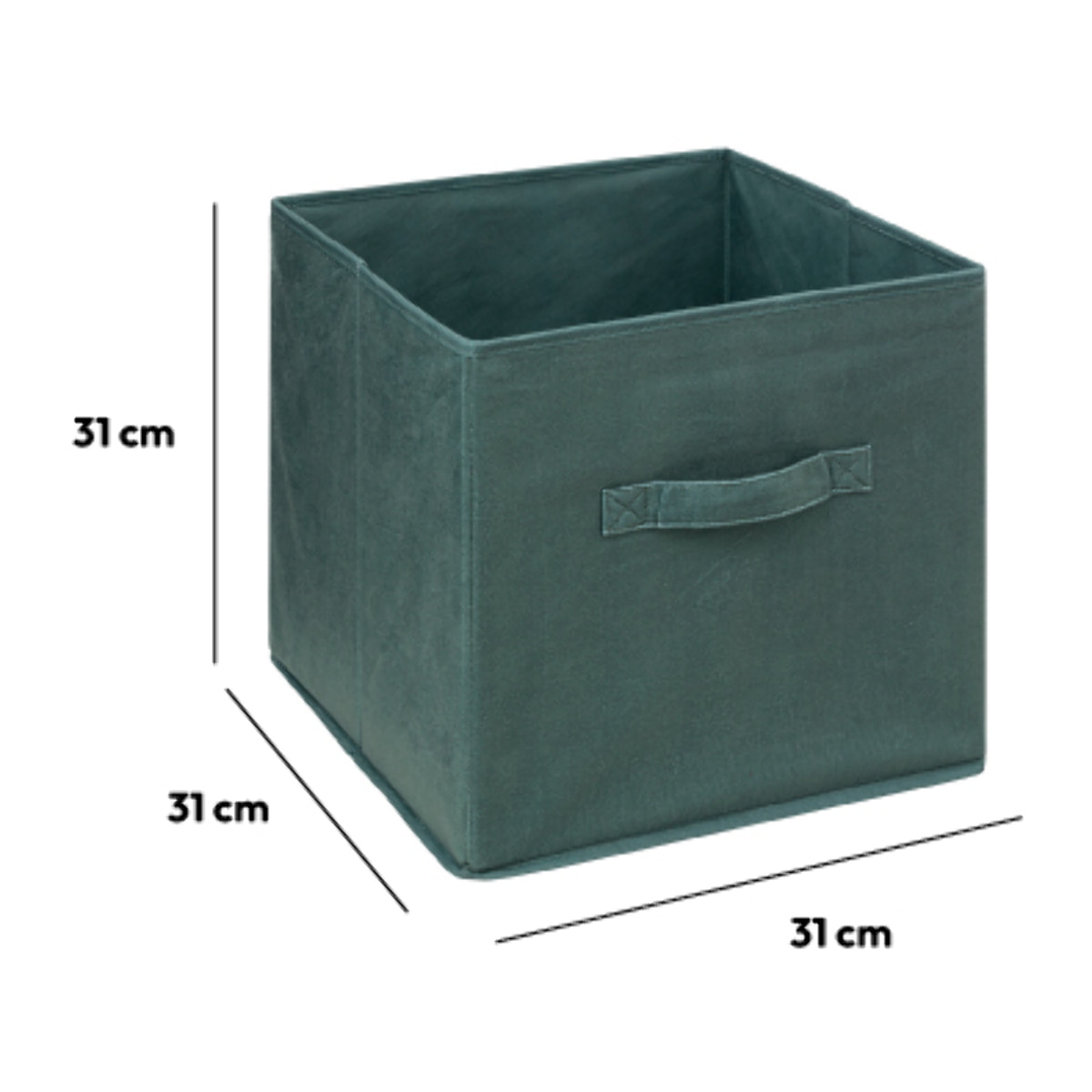 Panier velours 31x31cm "Mix N' Modul" vert kaki