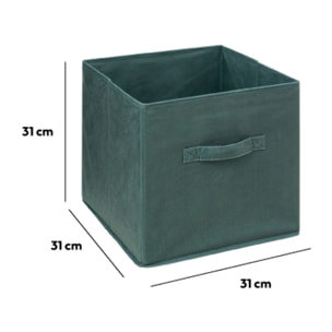 Panier velours 31x31cm "Mix N' Modul" vert kaki