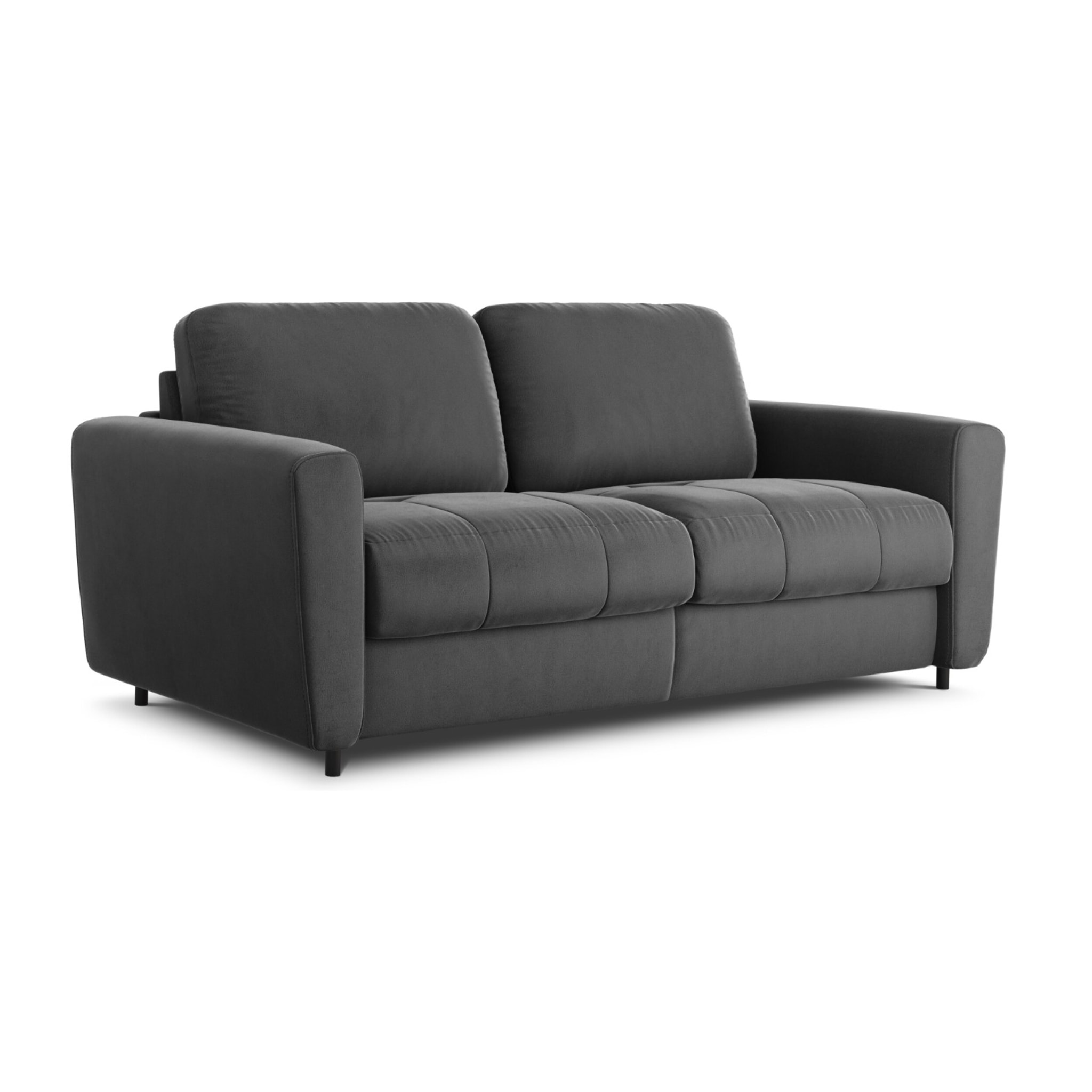 Canapé convertible "Audra" 4 places en velours gris foncé