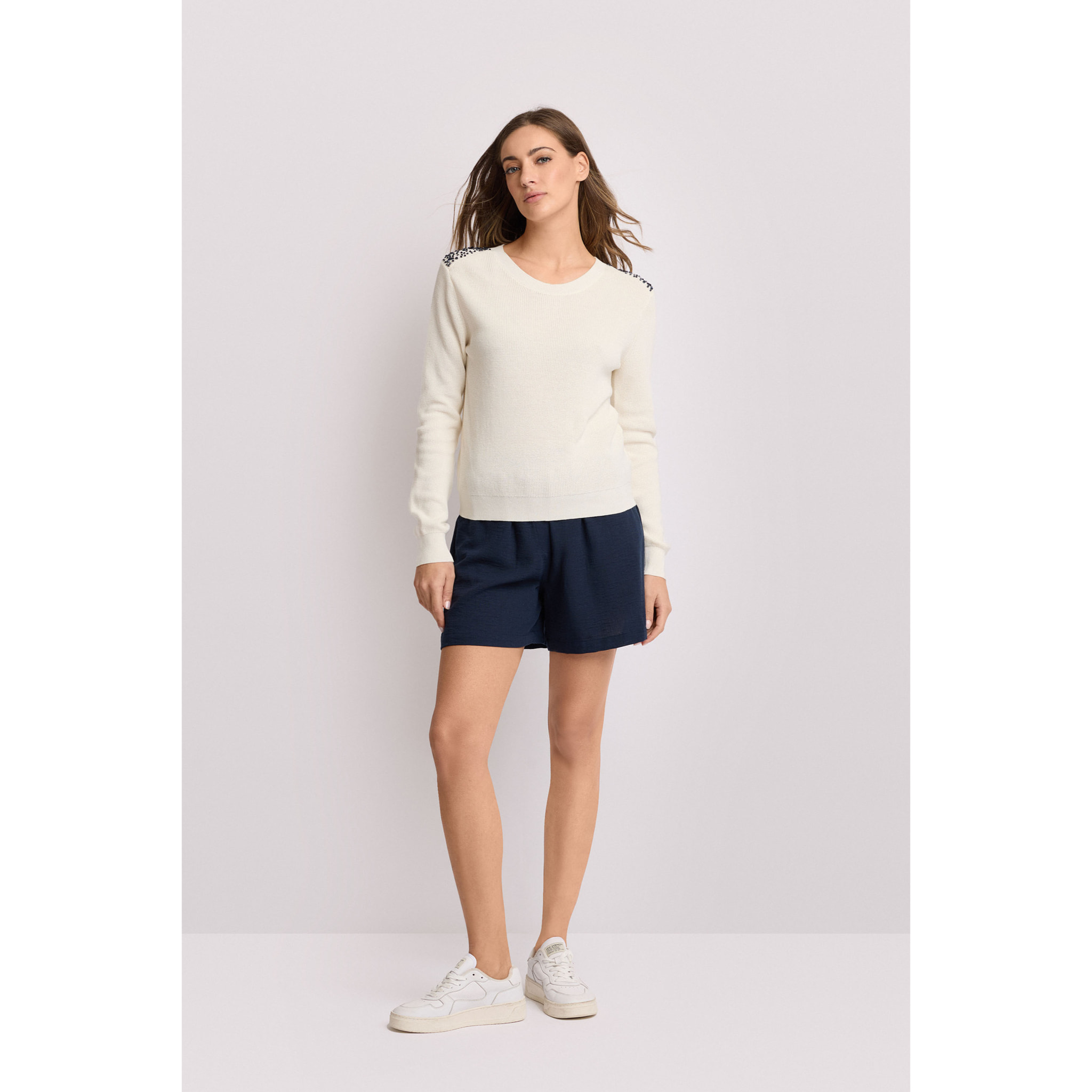 Kocca - Maglia gioiello a maniche lunghe Donna, Tinta unita, Girocollo
