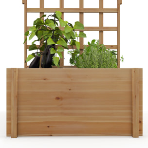 Jardinière avec treillis - dim. 100L x 60l x 150H cm - bois sapin pré-huilé