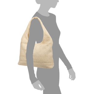 Berbenno Borsa a spalla Donna. Realizzata in rafia sintetica con design intrecciato.