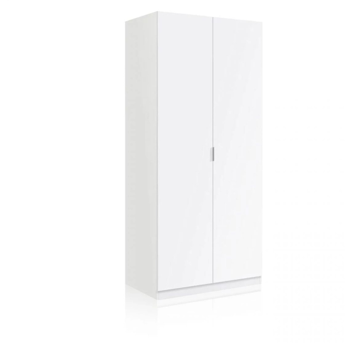 Armario de 2 puertas y diseño práctico en blanco 81x180 cm Astra Blanco