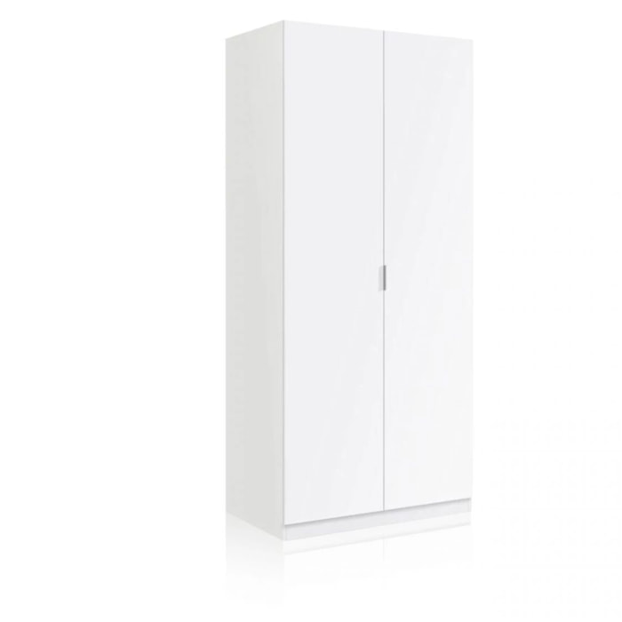 Armario de 2 puertas y diseño práctico en blanco 81x180 cm Astra Blanco