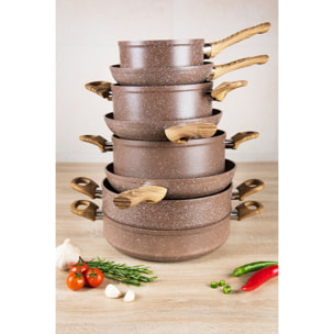 Casseruola 20 cm Excelsa – Wood & Stone, Alluminio Beige