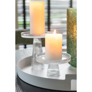 J-Line plateau Rond - métal/polyrésin - blanc - set de 3