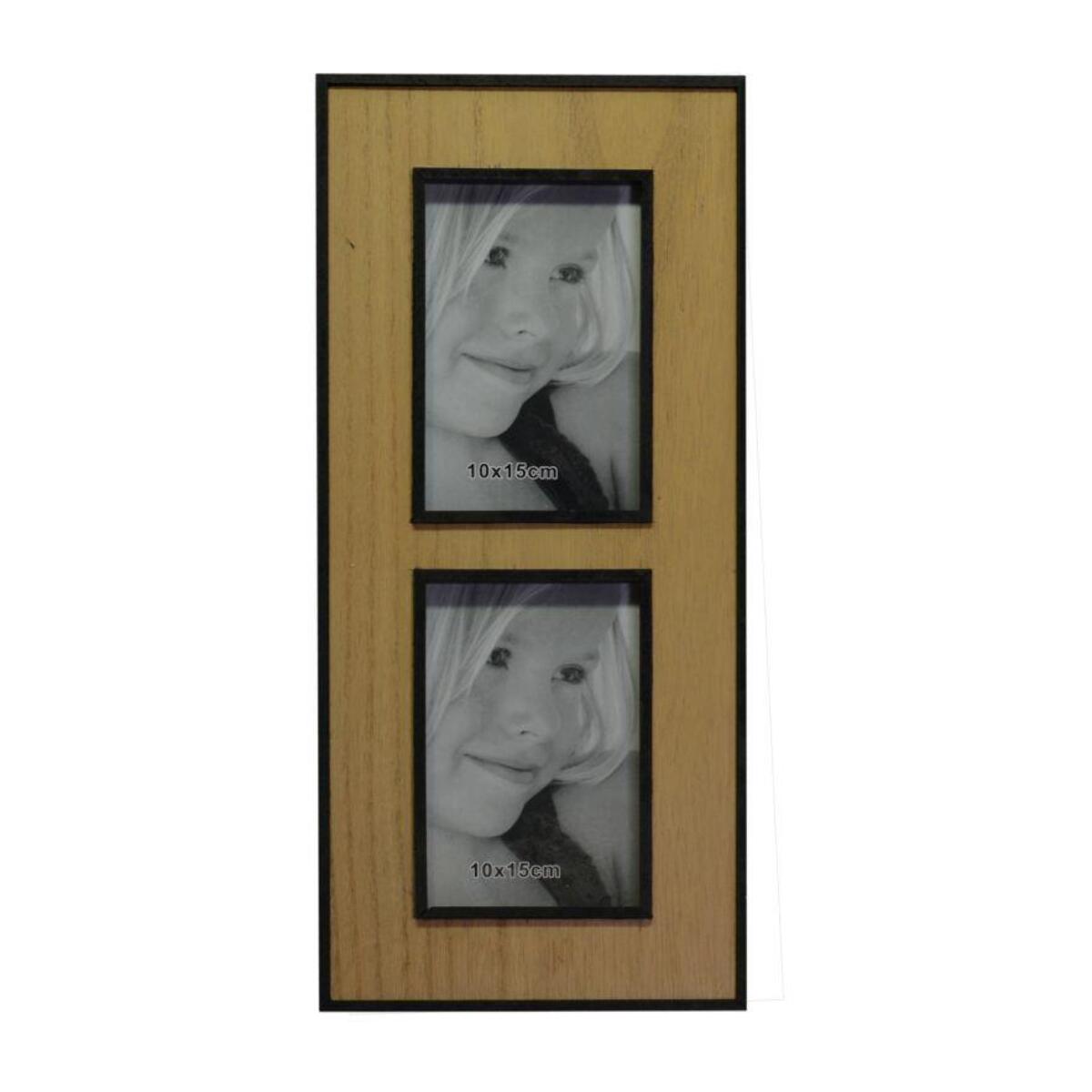 Portafoto da muro in legno Budapest multiplo 2 foto rettangolare cm40,5x18,5x1,5