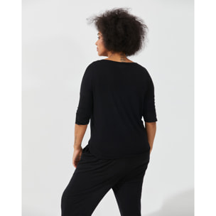 Maglia scollo barchetta in viscosa sostenibile vestibilità over