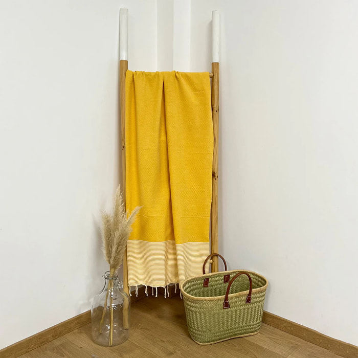 Fouta traditionnelle Mikanda Tournesol 100x200 190g/m²