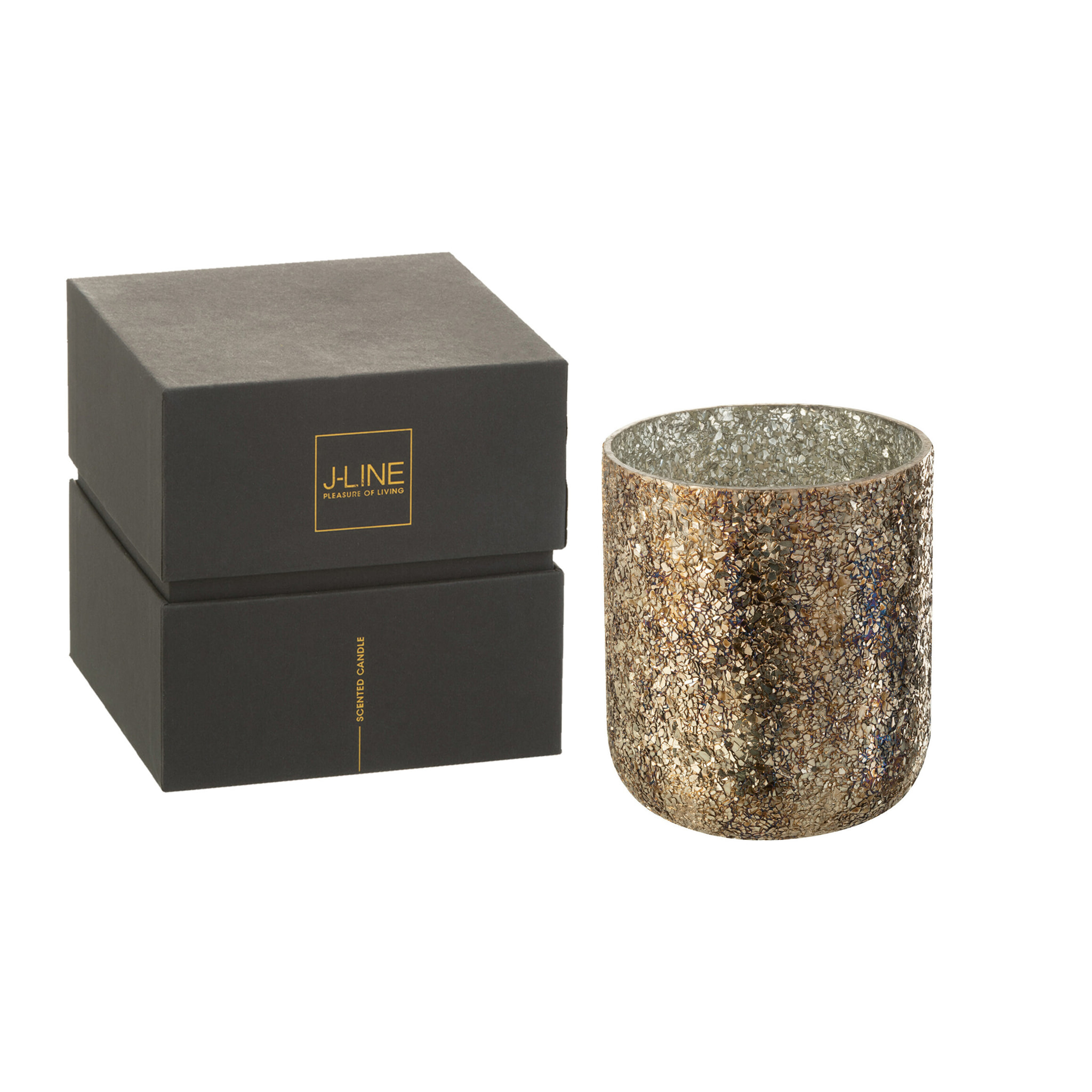 J-Line bougie parfumée Luxuria - Cookie Crunch - verre - bronze - large - 80H