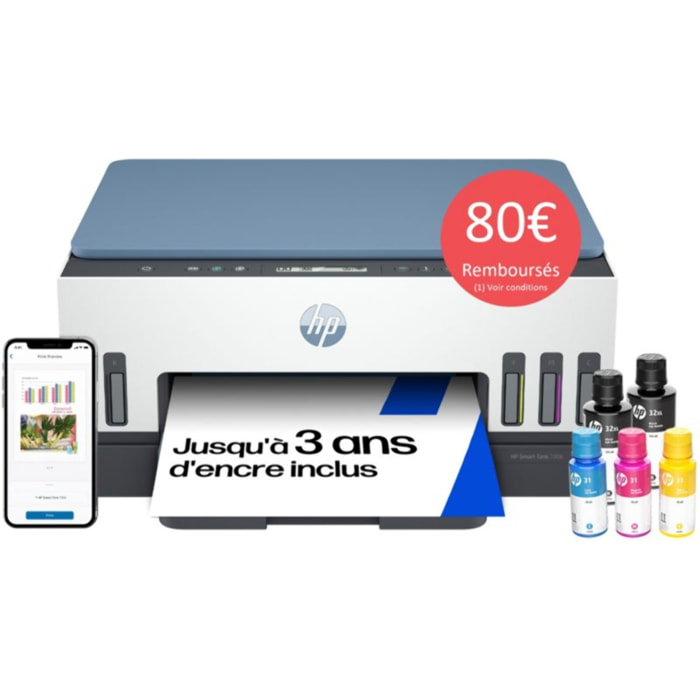 Imprimante jet d'encre HP Smart Tank Plus 7006
