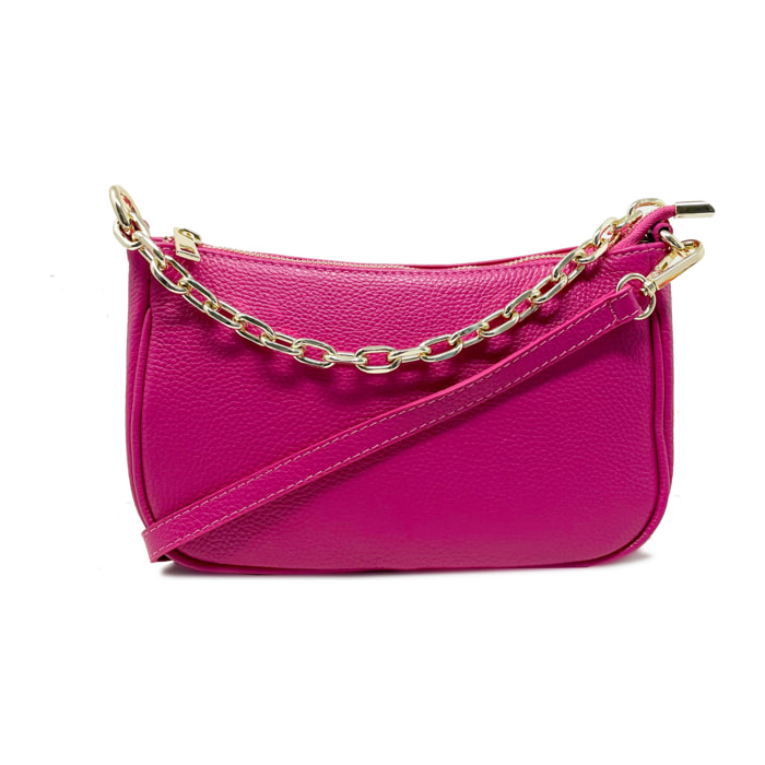 Chicca Borse - Tracollina Clutch Donna in Vera Pelle - Colore Fucsia