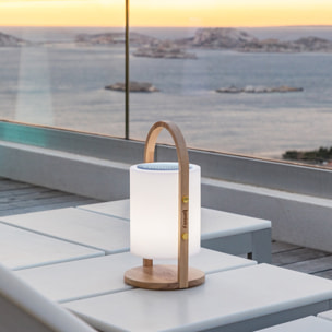 Lampe enceinte bluetooth multicolore WOODY PLAY H37cm