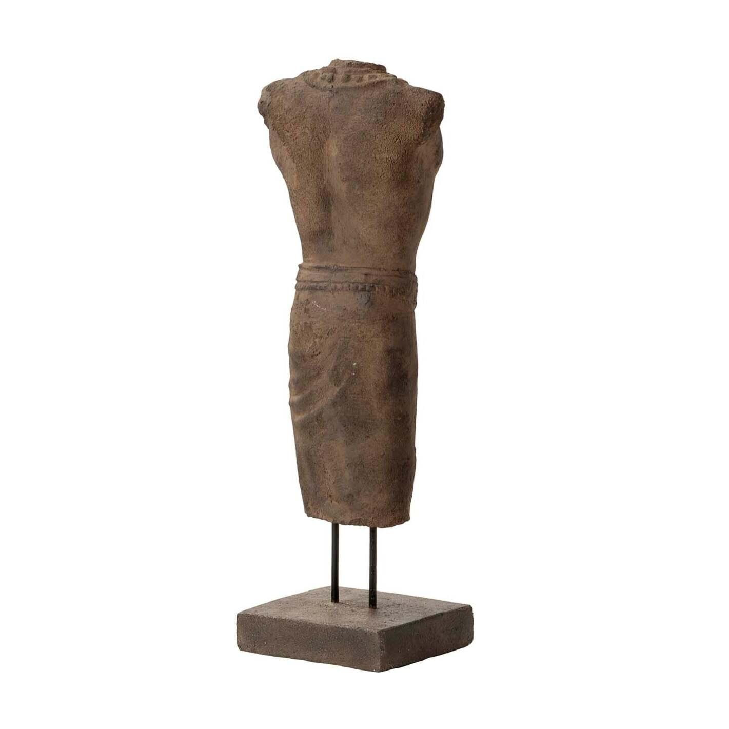 Figura Torso Hombre Piedra Marron 20x20x70 Cm