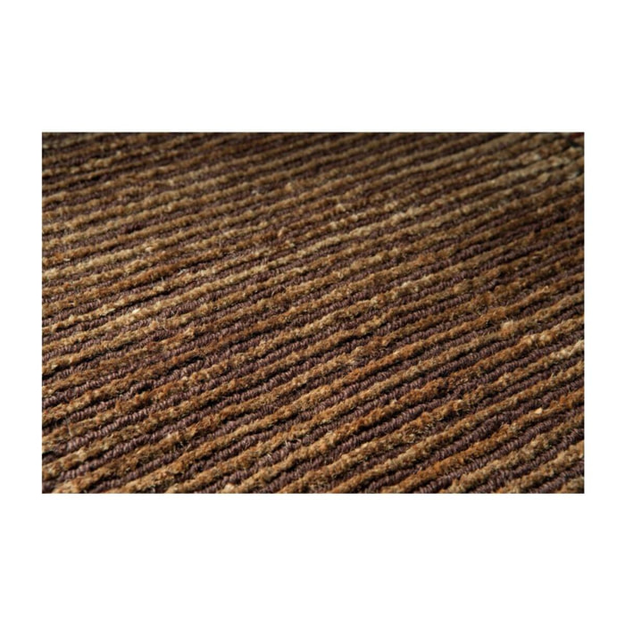 tapis entrée 60x120 fait main en chanvre marron rectangle motif uni TRANSFORM 3
