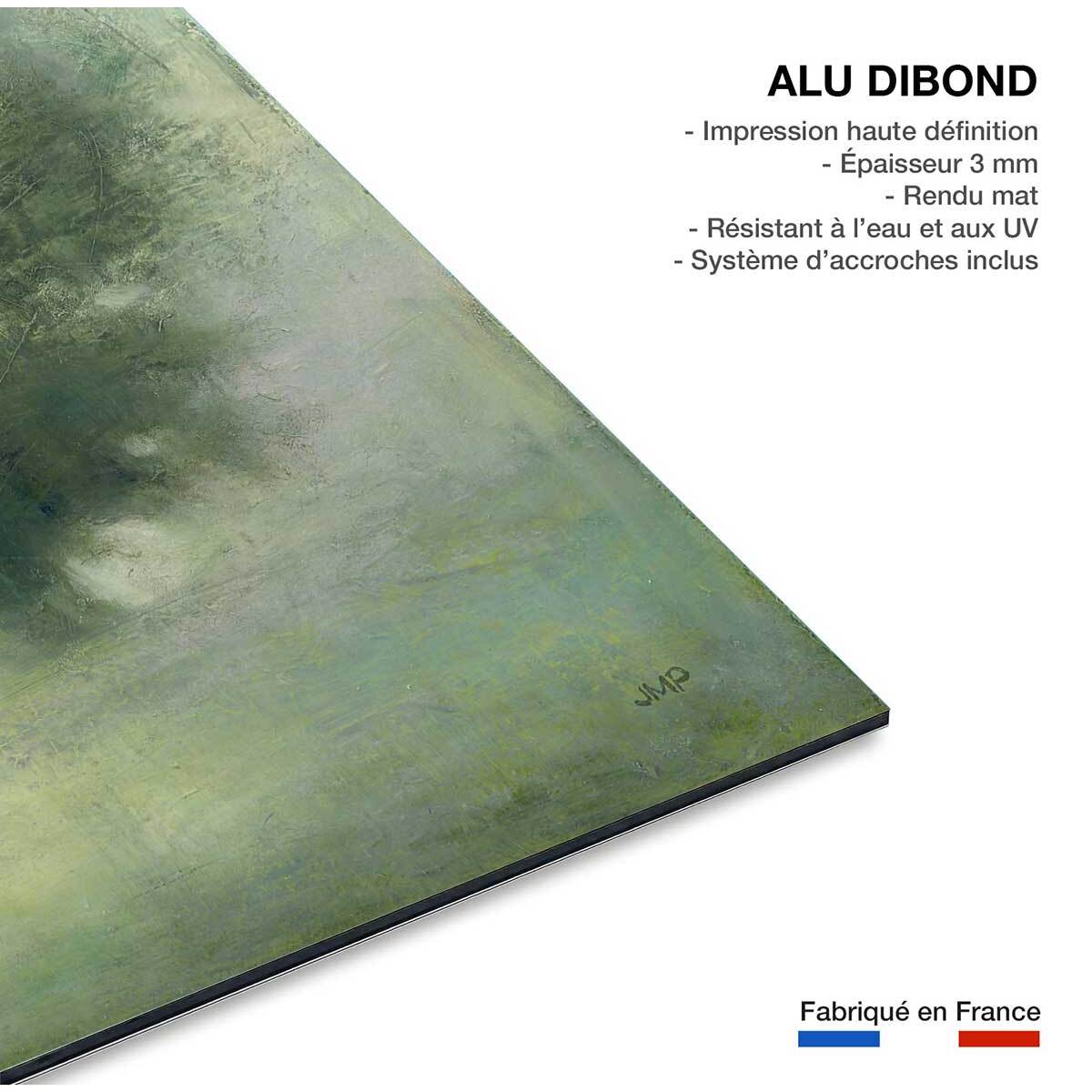 Decoration murale paysage et Brume verte Tableau alu Dibond