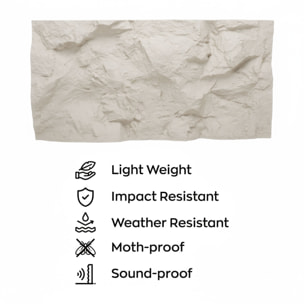 Rushmore - Set 2 pannelli decorativi 3D da parete 120x60x9 cm effetto pietra in PU Cashmere