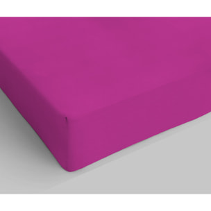 LENZUOLO SOTTO MAX COLOR MADE IN ITALY COTONE-FUCSIA PIAZZA E MEZZA FRANCESE