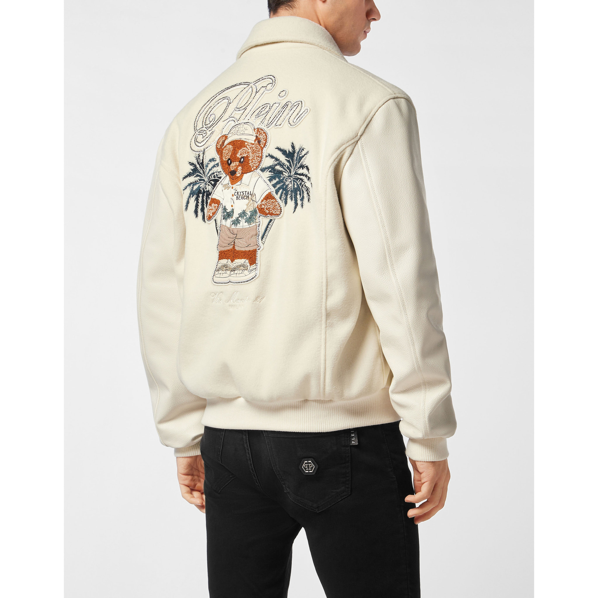PHILIPP PLEIN Bomber de cuero TEDDY