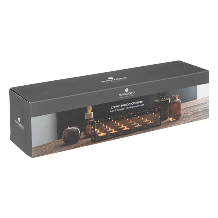 Coffret photophore Infini avec 5 bougies chauffe plat