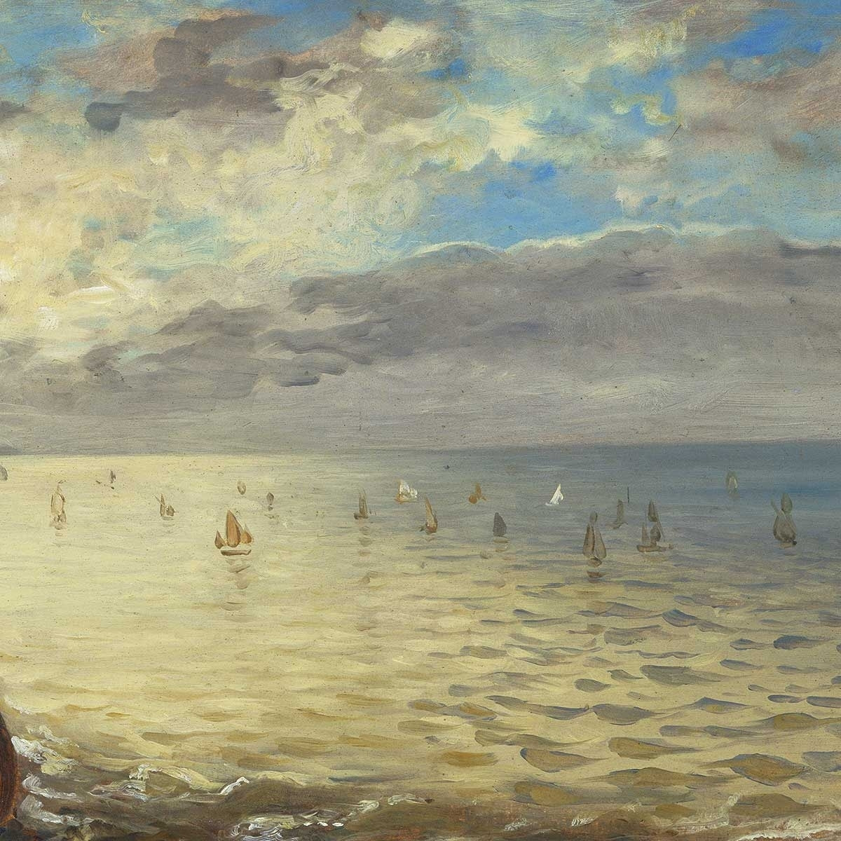 Poster La mer à Dieppe - Eugene Delacroix Affiche + cadre en bois - Noir