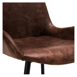 Lot de 2 chaises en cuir synthétique marron - Austin