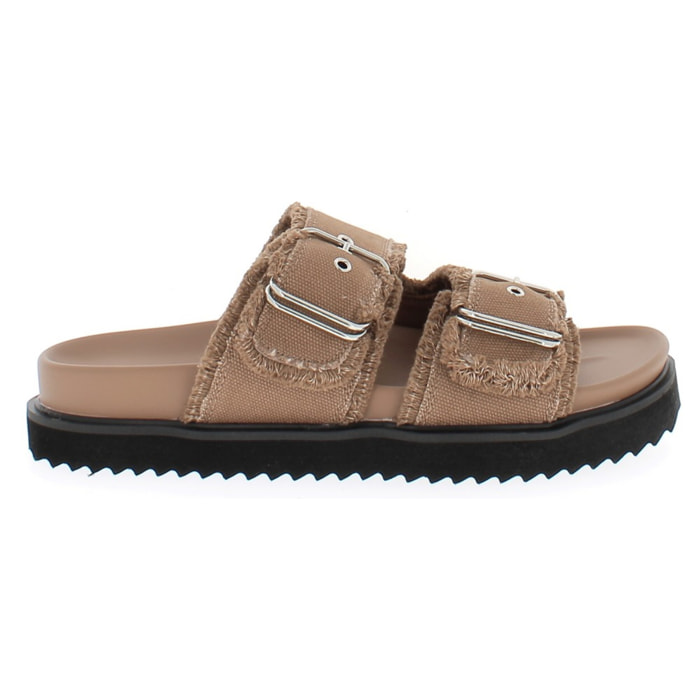 Armata di Mare Scarpe Donna Ciabatte con Doppia Fibbia AMD S61H39 Burro