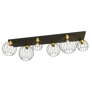 Lampada a sospensione NEST in acciaio nero e oro