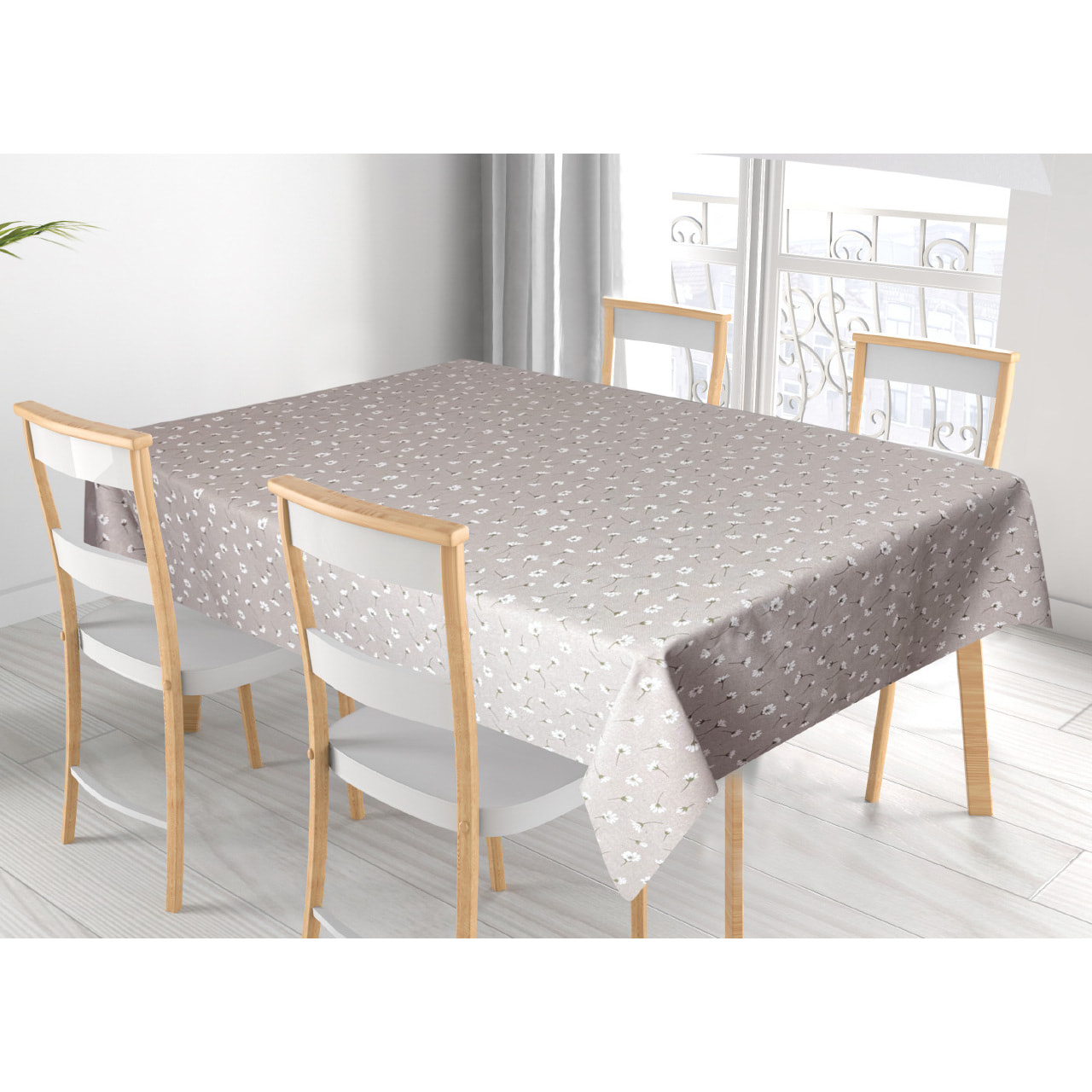 Tovaglia Cucina In Misto Cotone Made In Italy Disegno Margheritine 140x140