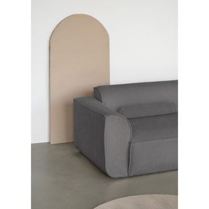 Felix - canapé modulable d'angle droit 4 places en tissu texturé - Gris foncé