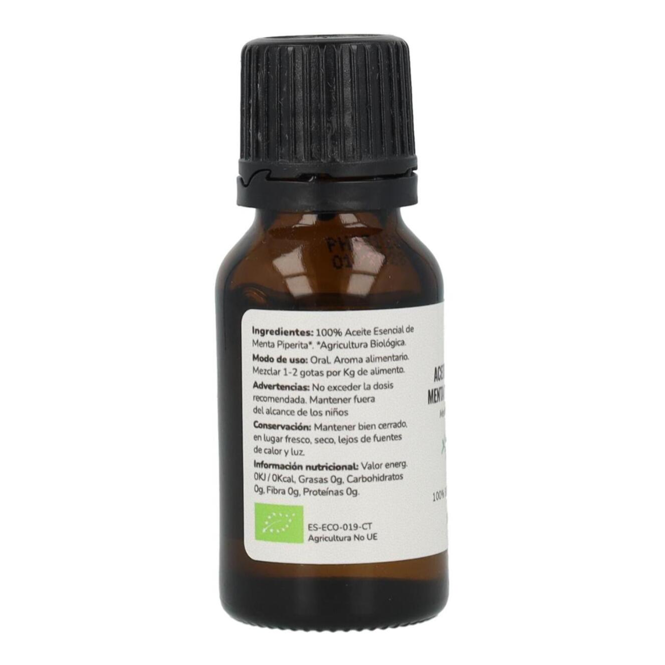 PLANETA HUERTO | Aceite Esencial de Menta Piperita Bio 15 ml - Refrescante y Estimulante Natural para Sistema Digestivo, Nervioso y Muscular